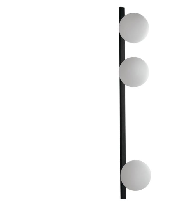 Applique metallo nero opaco sfere in vetro opale 3XE14 non incl. ENOIRE Applique metallo nero opaco sfere in vetro opale 3XE14 non incl. ENOIRE